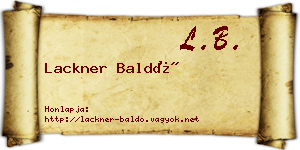 Lackner Baldó névjegykártya